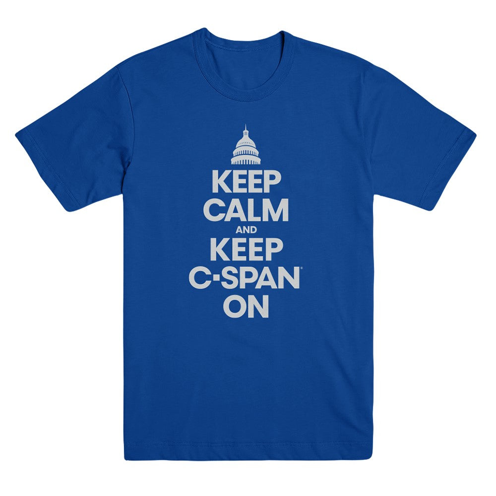 Keep Calm and Keep C-SPAN On Royal Unisex Tee