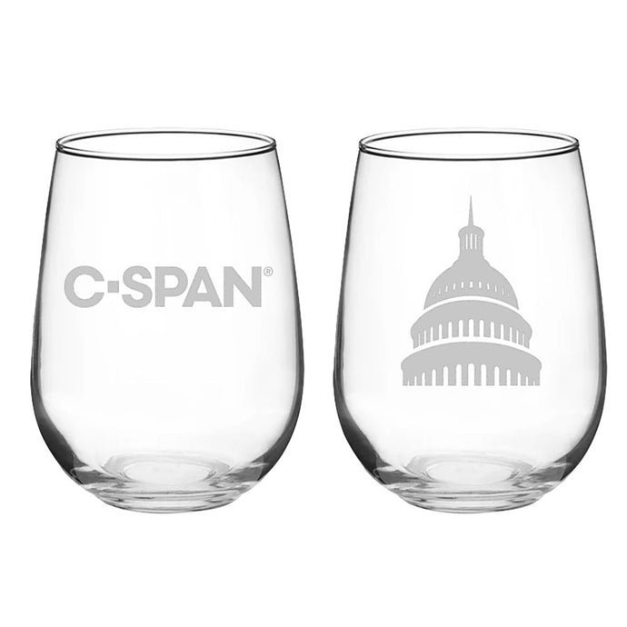 C-SPAN Capitol Stemless Wine Glass